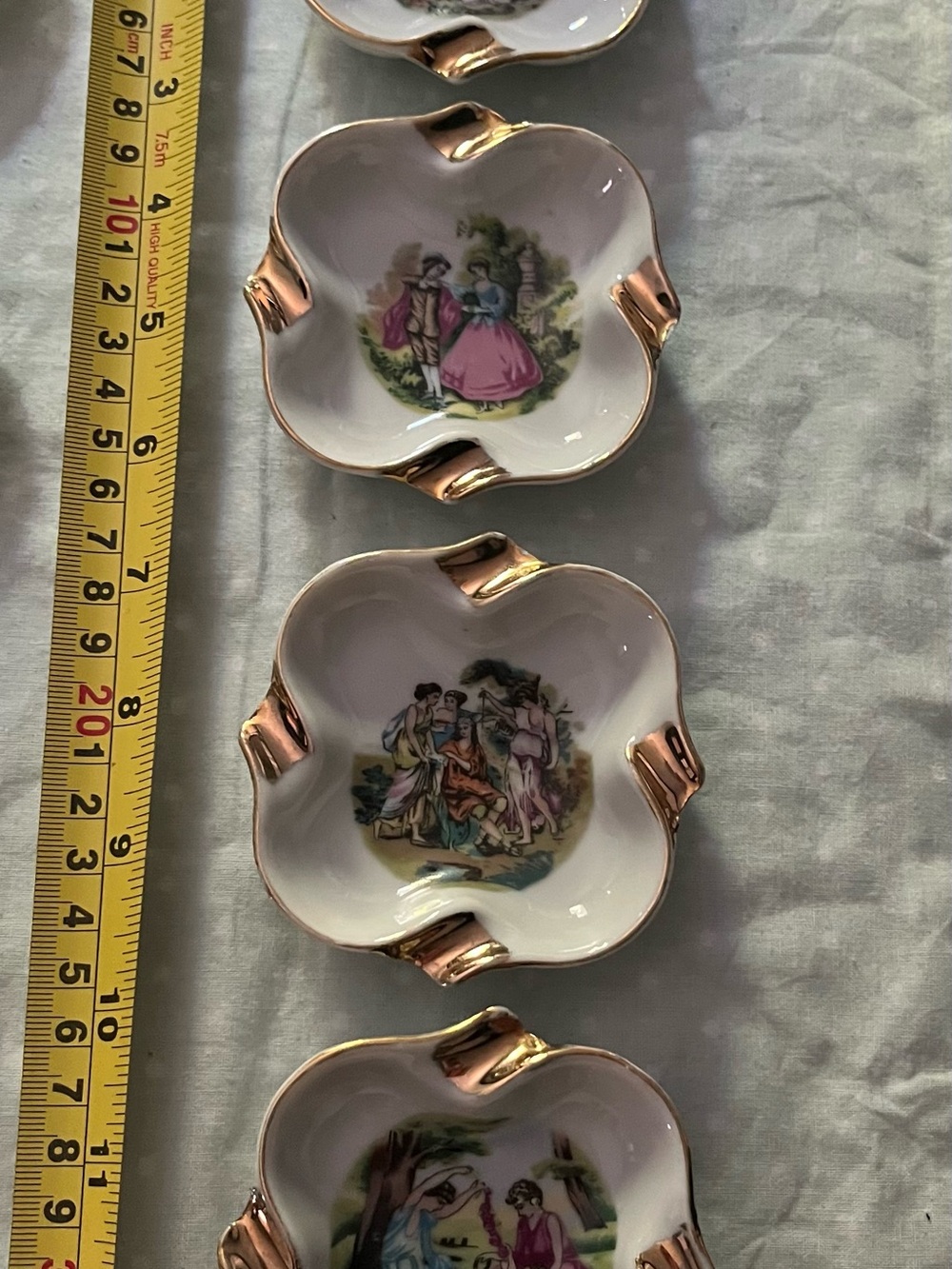 Vintage Japanese Gold Trim trinket/personal ashtrays